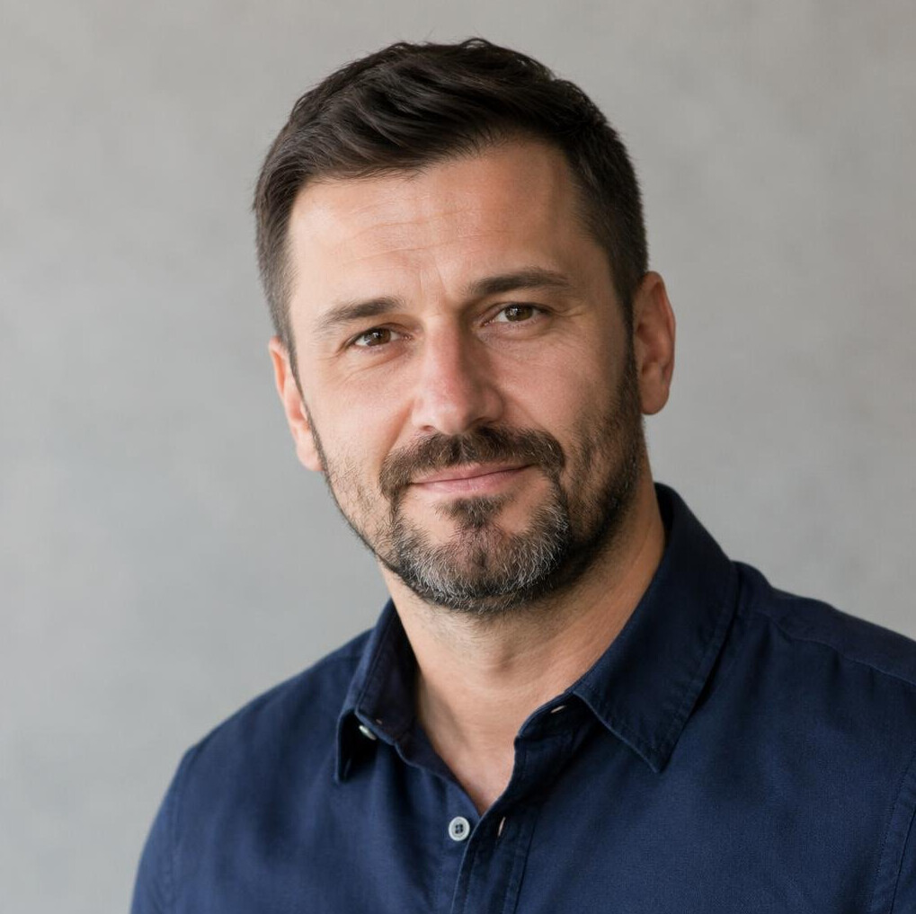 Portrait of a middle aged Croatian man with a short beard