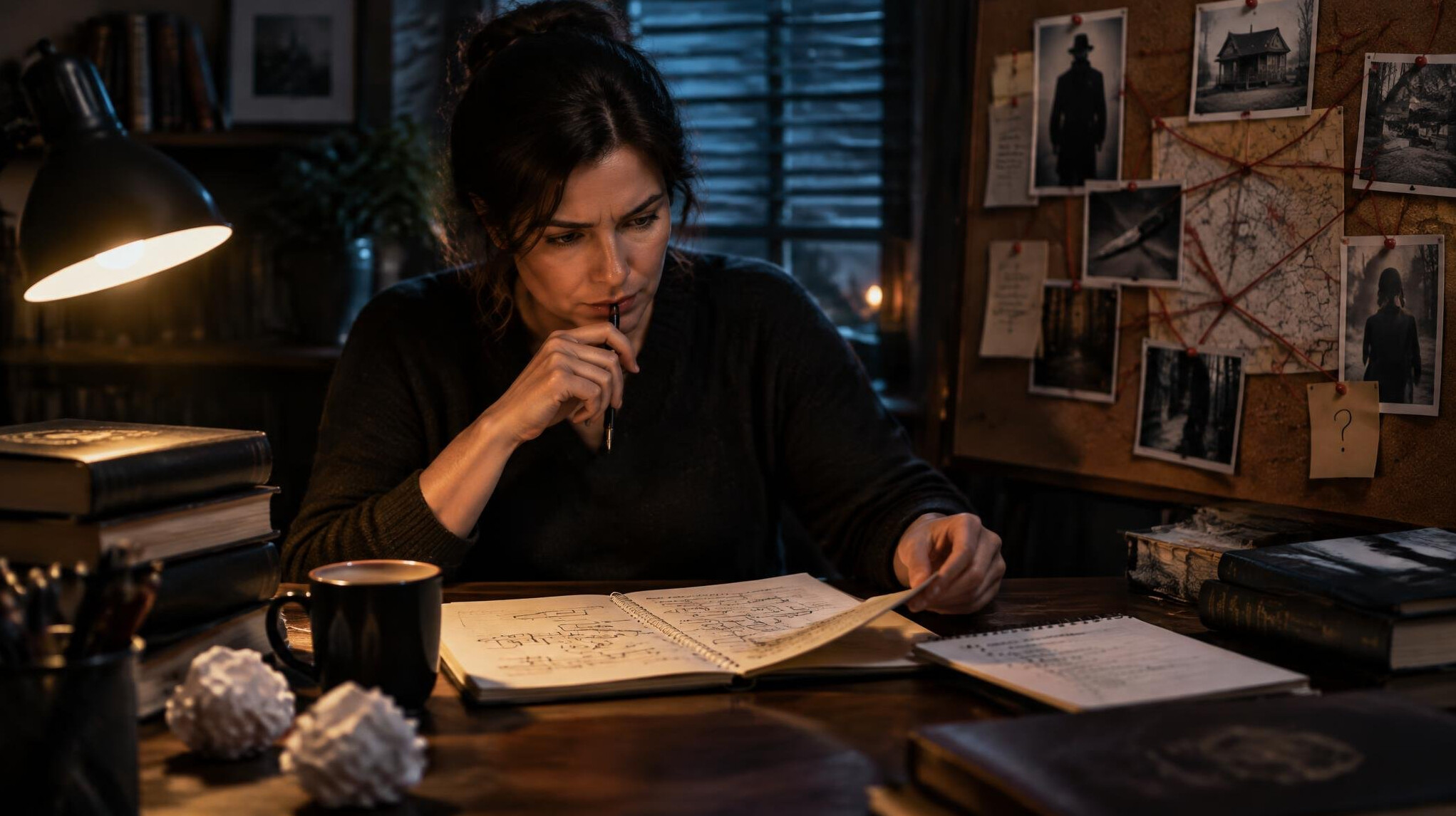 mystery writer plotting