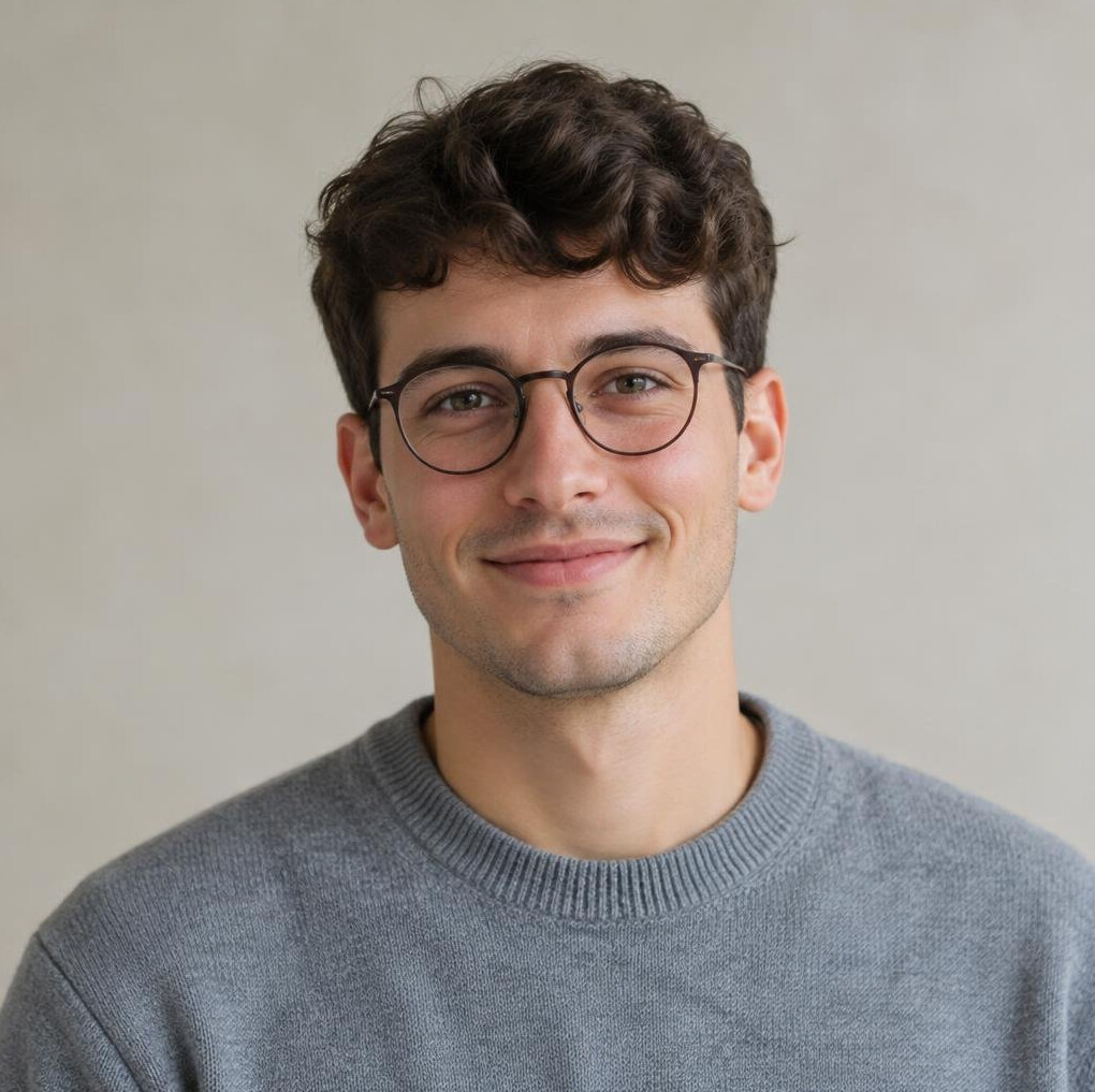 Portrait of a young Croatian man wearing glasses
